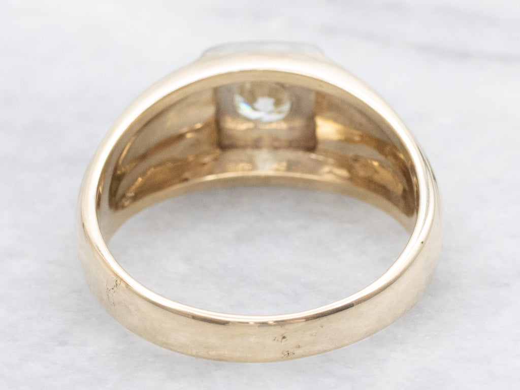 Men's Vintage Brilliant Diamond Solitaire Ring