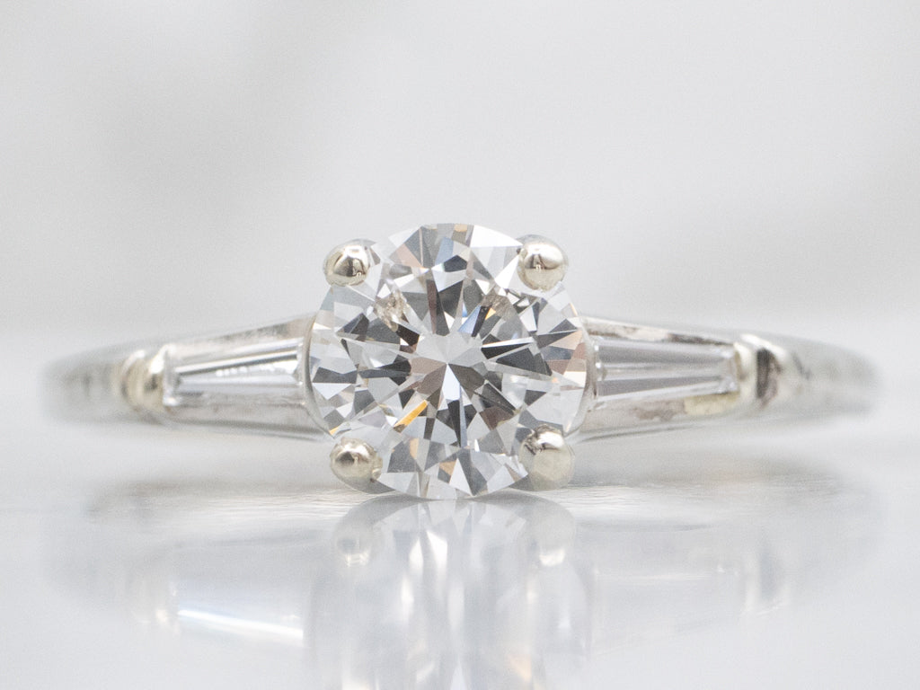 Retro Era Brilliant Diamond Three Stone Engagement Ring