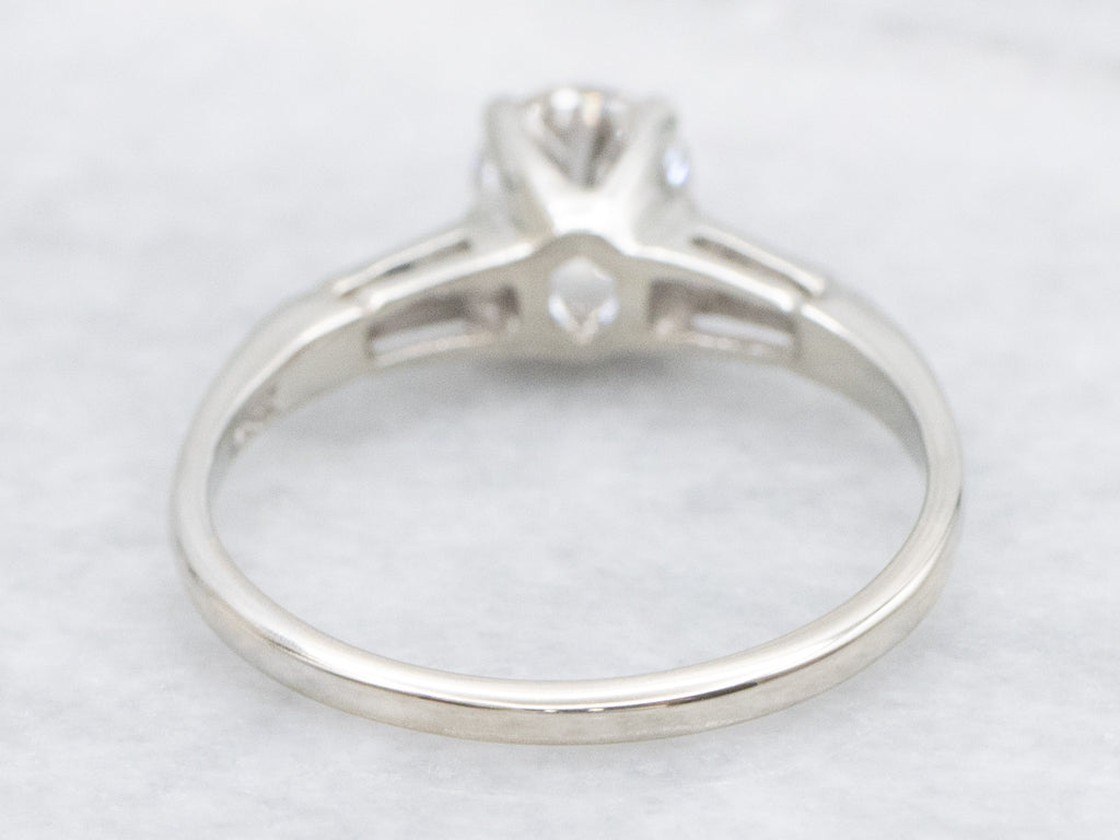 Retro Era Brilliant Diamond Three Stone Engagement Ring