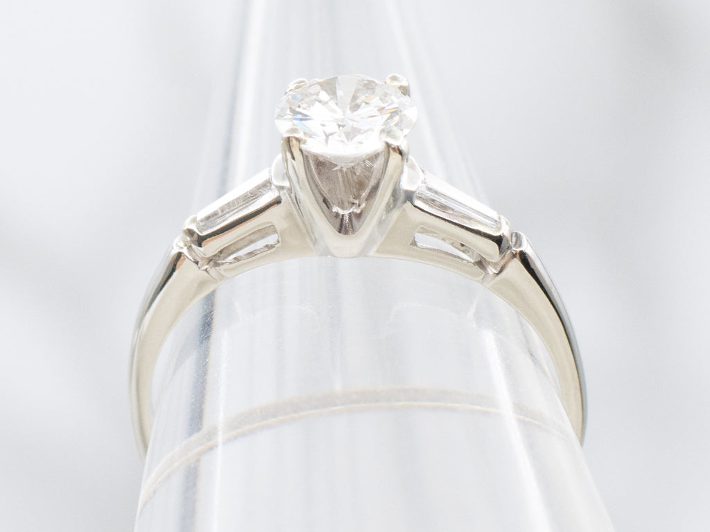 Retro Era Brilliant Diamond Three Stone Engagement Ring