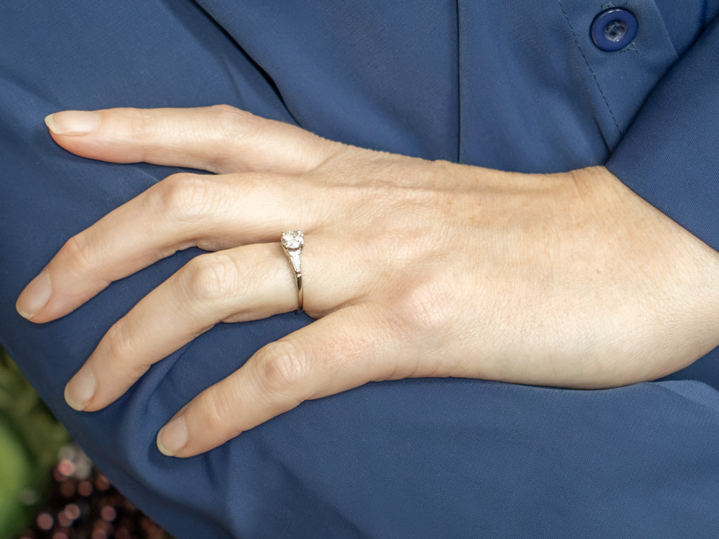 Retro Era Brilliant Diamond Three Stone Engagement Ring
