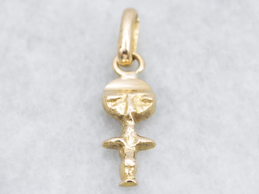 Kota Reliquary Goddess of Fertility Yellow Gold Pendant