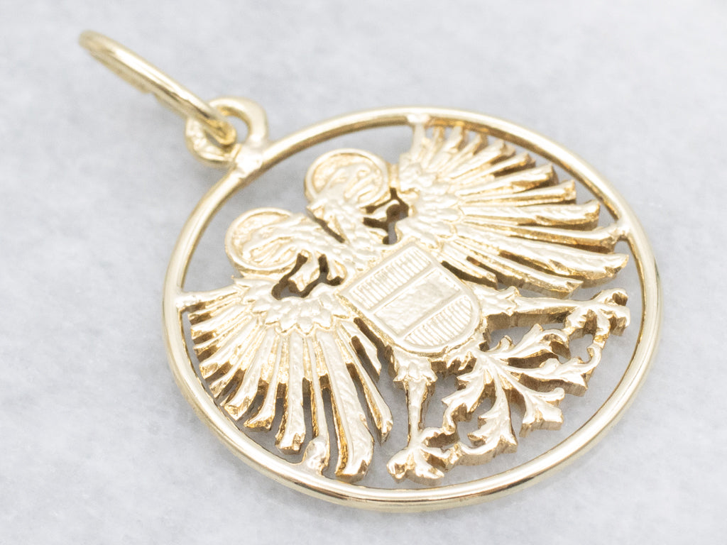 Austrian Double-Headed Eagle Gold Pendant