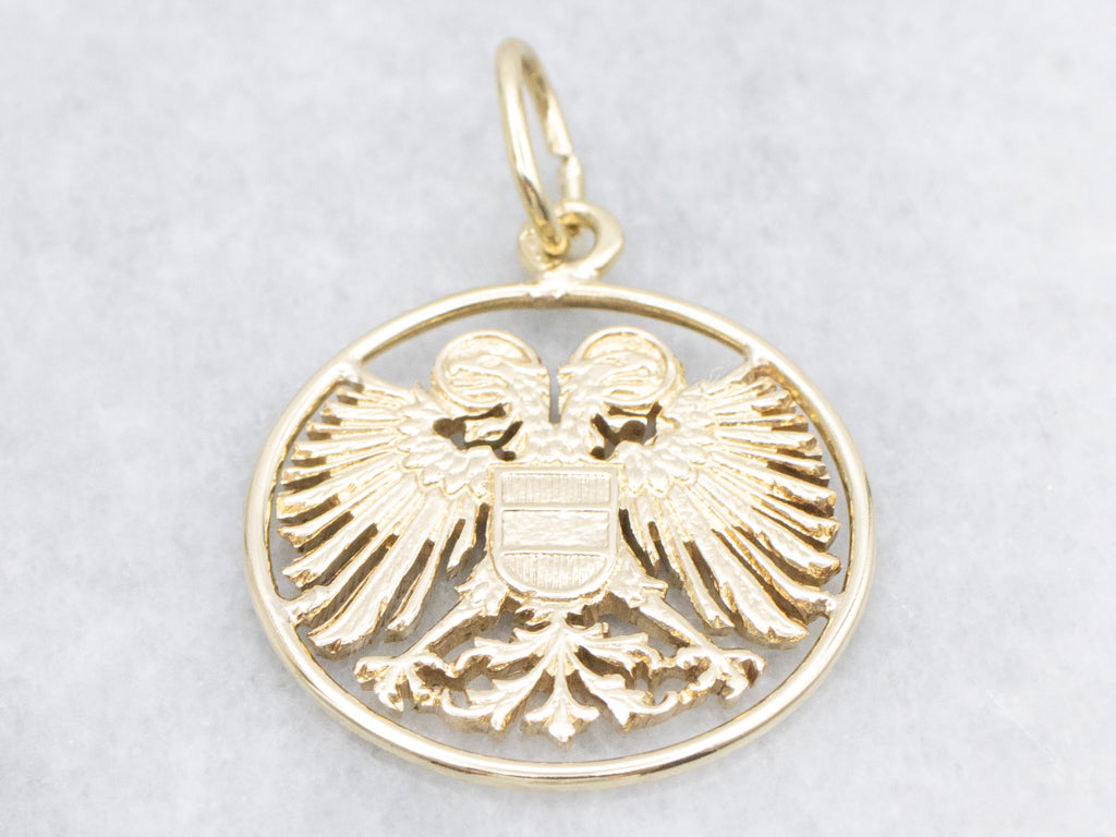 Austrian Double-Headed Eagle Gold Pendant