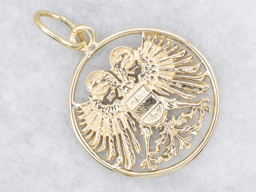 Austrian Double-Headed Eagle Gold Pendant