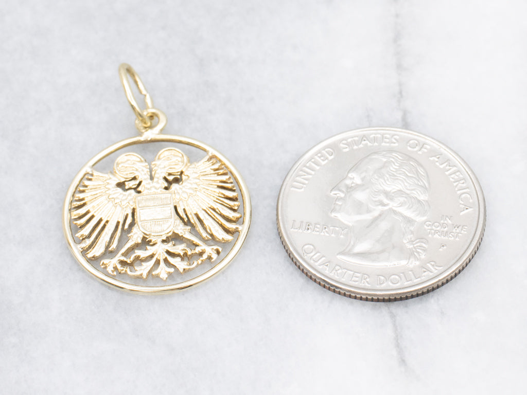 Austrian Double-Headed Eagle Gold Pendant