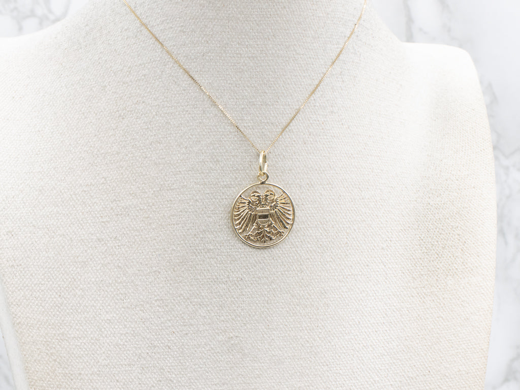 Austrian Double-Headed Eagle Gold Pendant