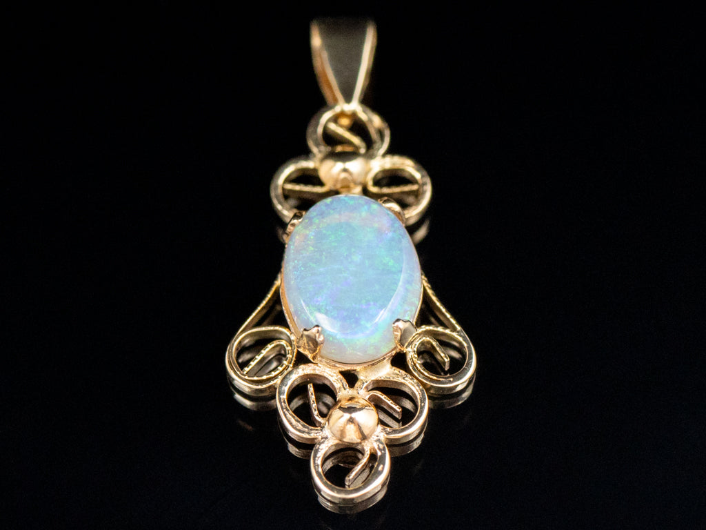 Australian Opal Scrolling Gold Pendant