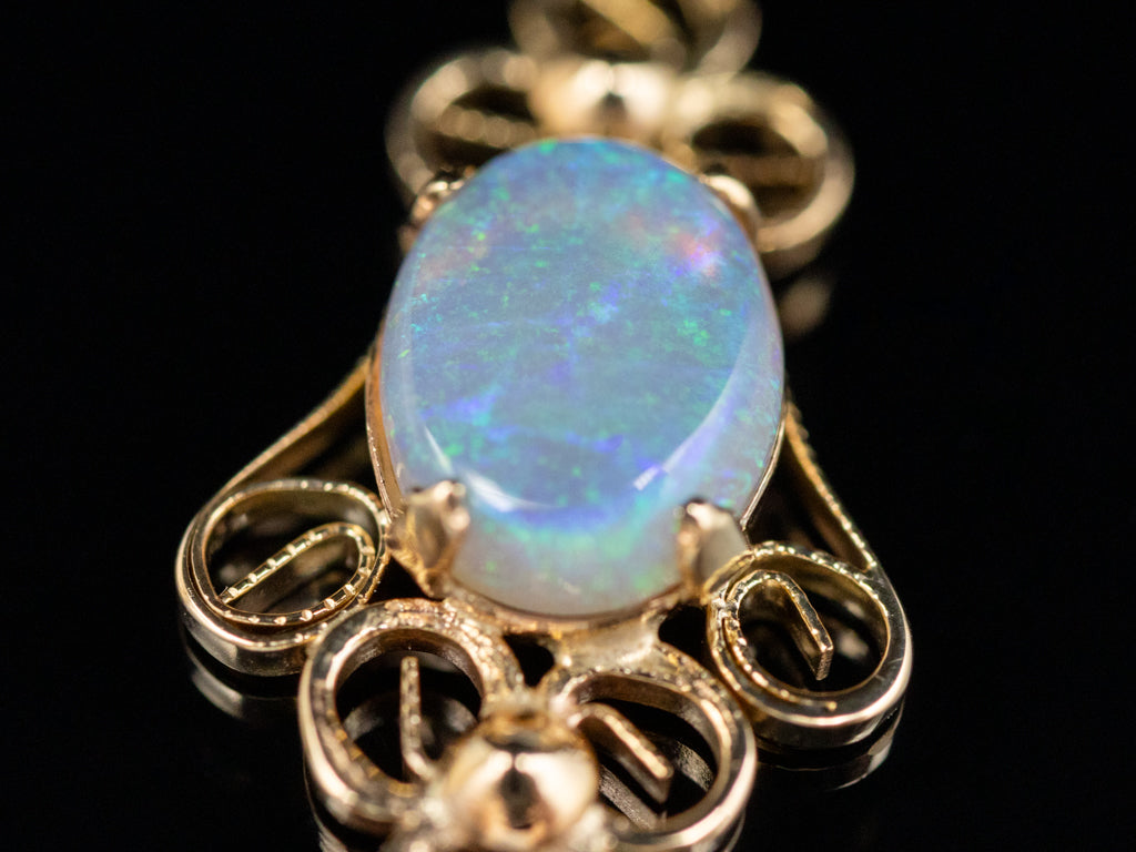 Australian Opal Scrolling Gold Pendant