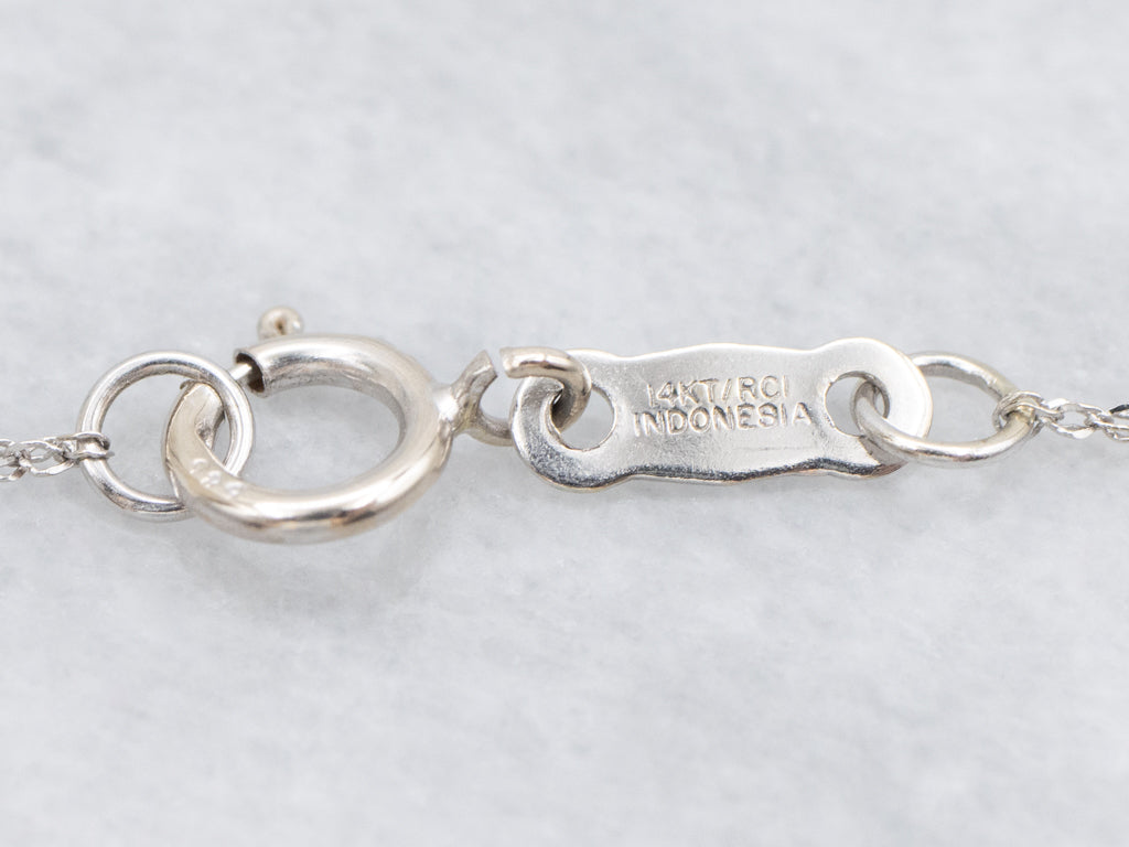 Dainty White Gold Rope Chain with Spring Ring Clasp