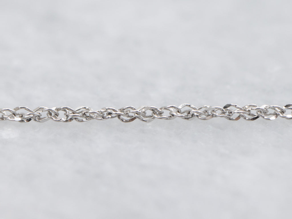 Dainty White Gold Rope Chain with Spring Ring Clasp