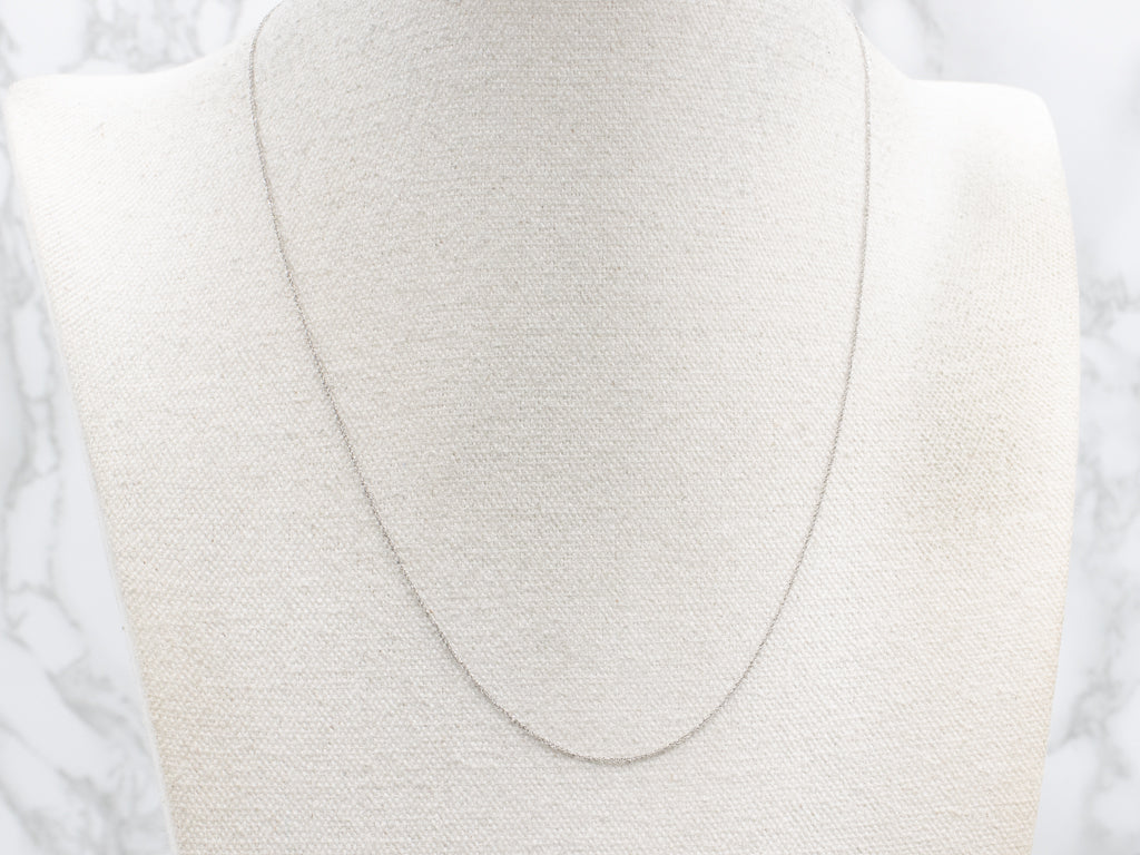 Dainty White Gold Rope Chain with Spring Ring Clasp