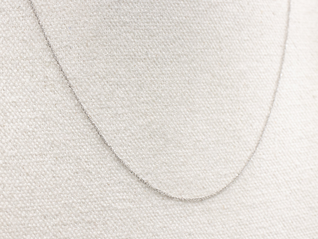 Dainty White Gold Rope Chain with Spring Ring Clasp