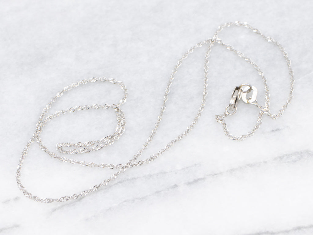 Italian White Gold Singapore Chain with Lobster Clasp