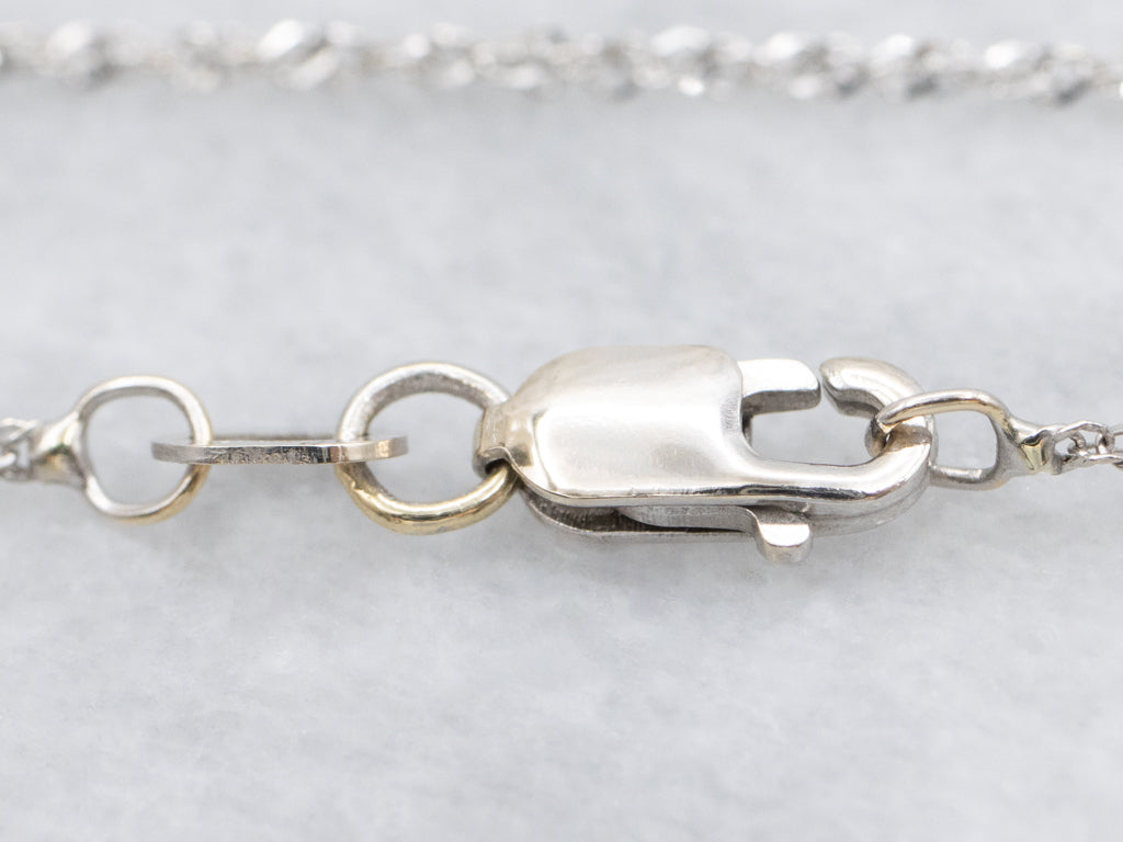 Italian White Gold Singapore Chain with Lobster Clasp