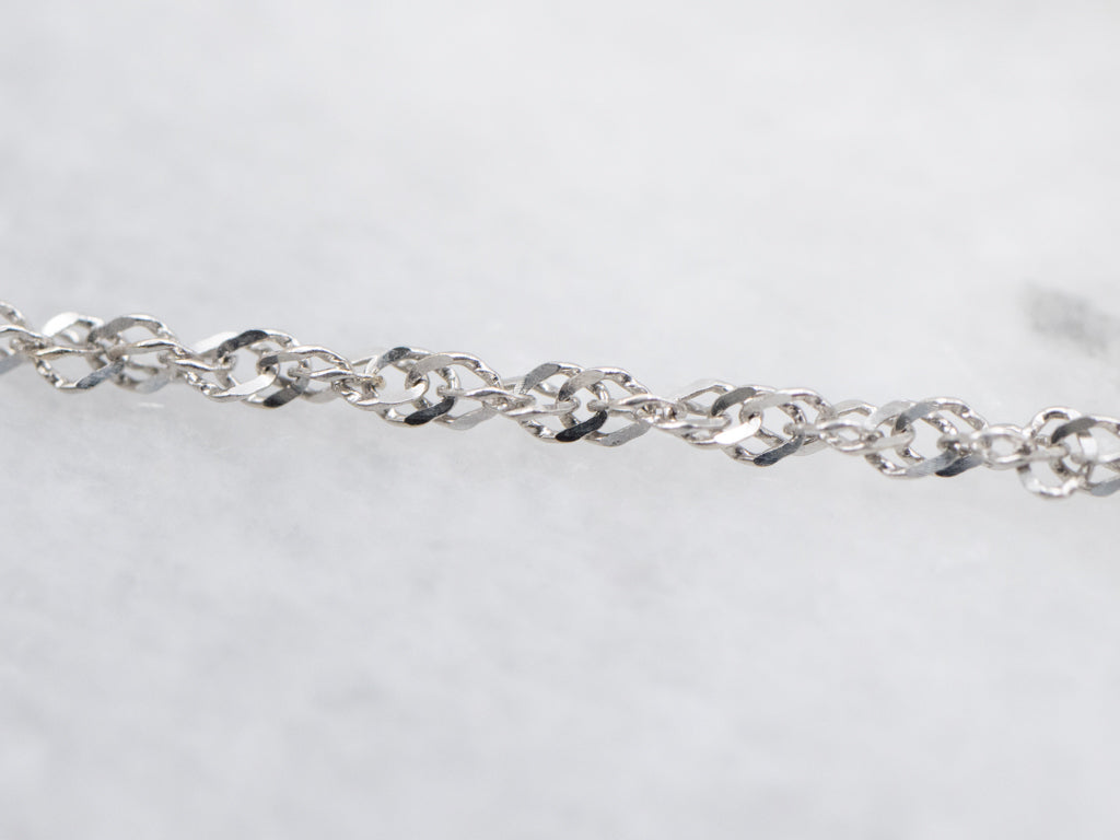 Italian White Gold Singapore Chain with Lobster Clasp