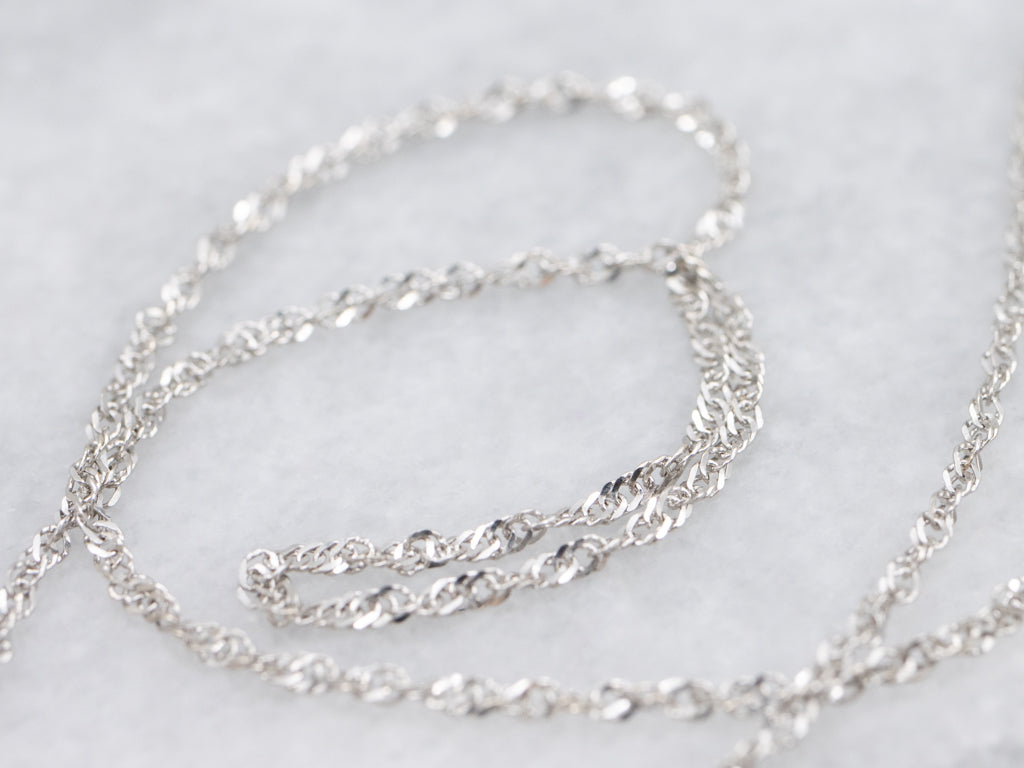 Italian White Gold Singapore Chain with Lobster Clasp