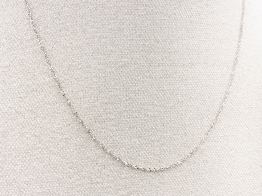 Italian White Gold Singapore Chain with Lobster Clasp