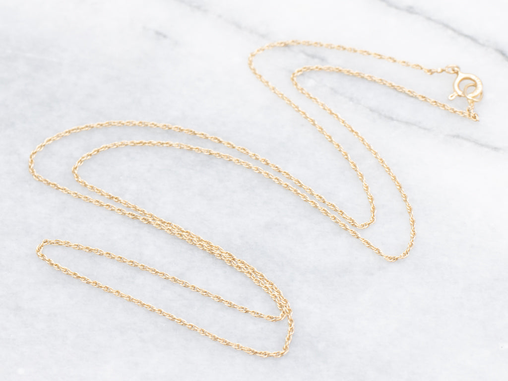 Yellow Gold Rope Chain with Spring Ring Clasp
