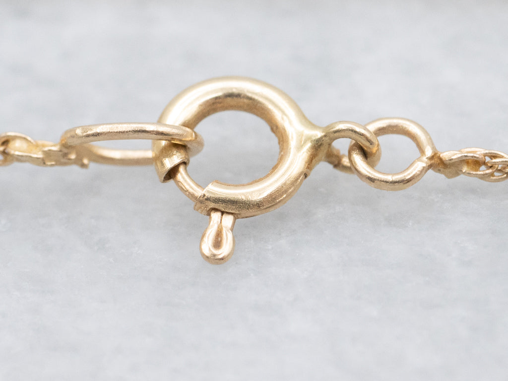 Yellow Gold Rope Chain with Spring Ring Clasp
