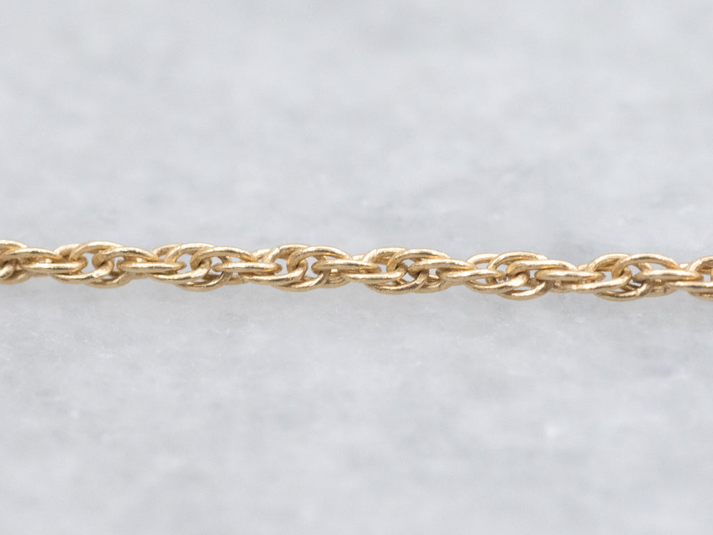 Yellow Gold Rope Chain with Spring Ring Clasp