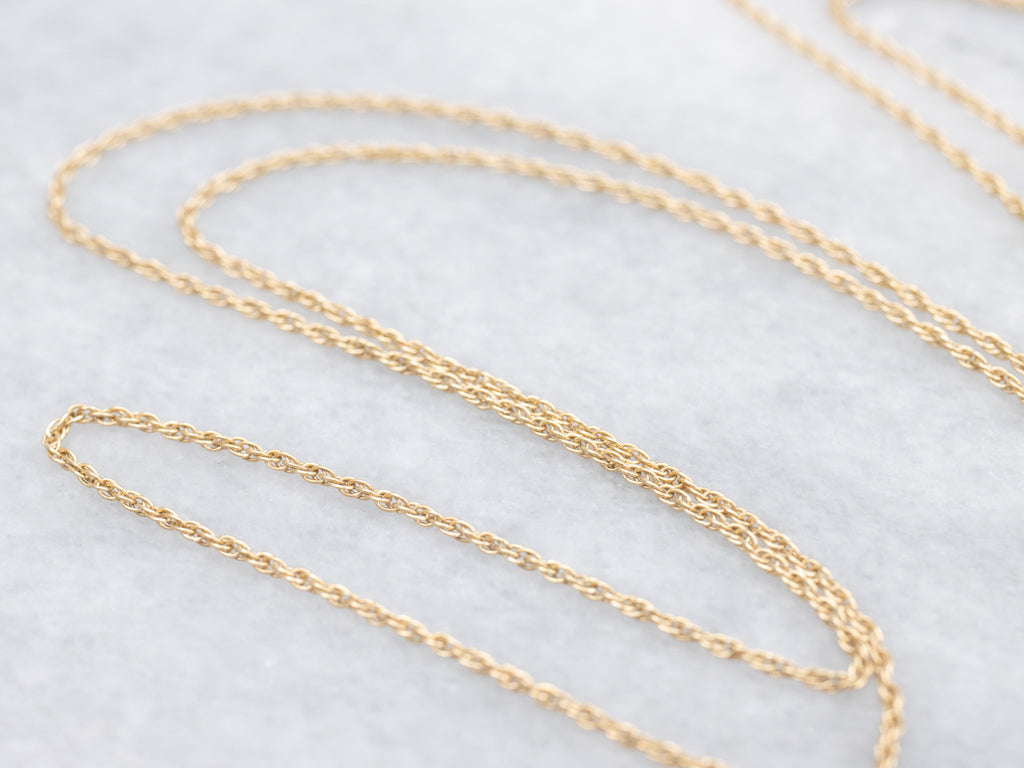 Yellow Gold Rope Chain with Spring Ring Clasp