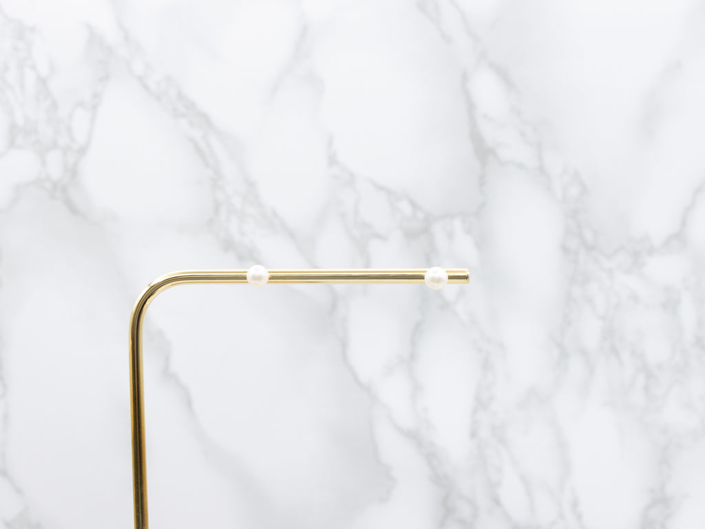 Saltwater Pearl Yellow Gold Stud Earrings