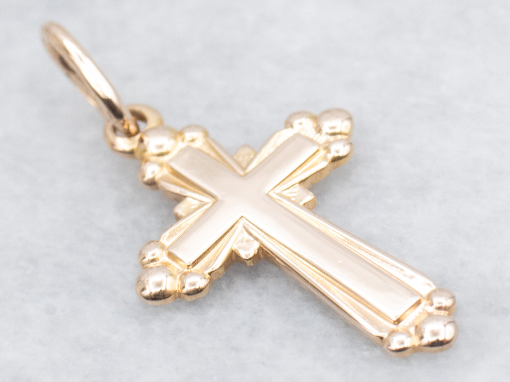 Vintage Rose Gold Cross Pendant