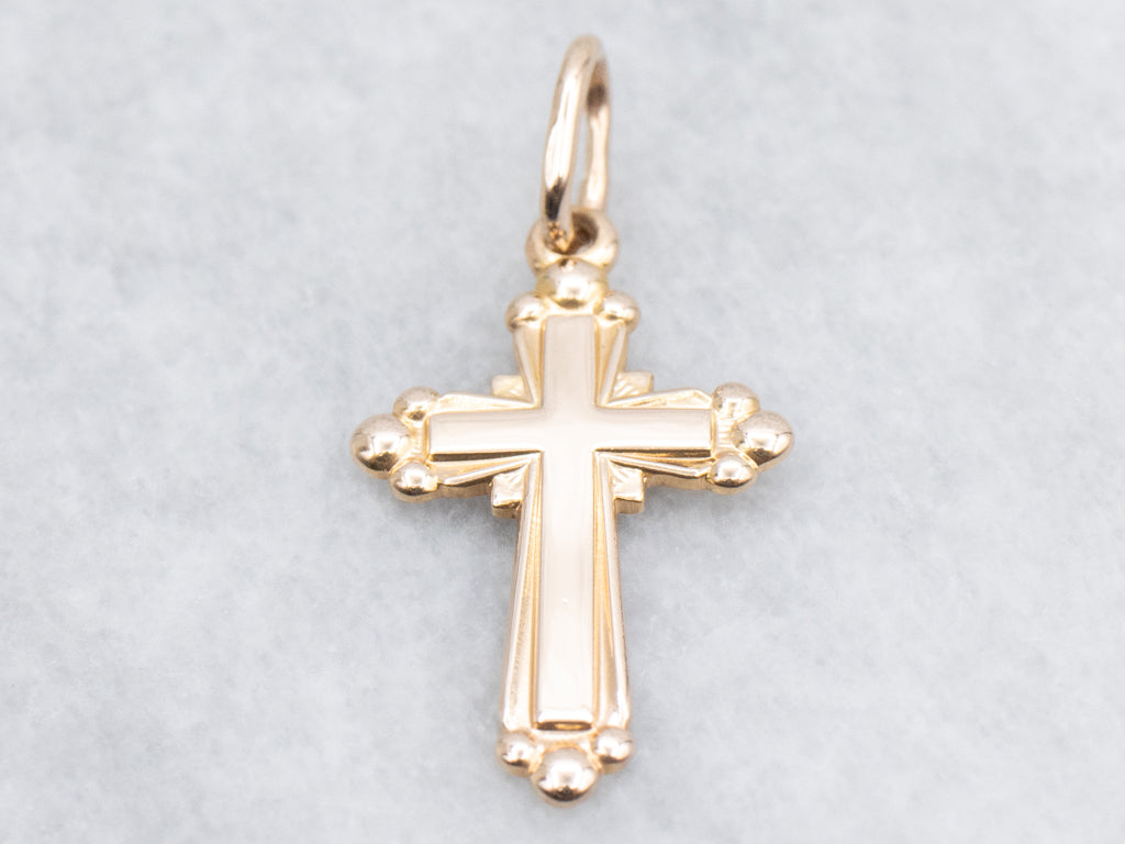 Vintage Rose Gold Cross Pendant