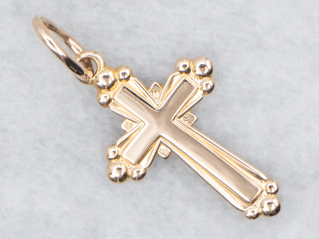 Vintage Rose Gold Cross Pendant