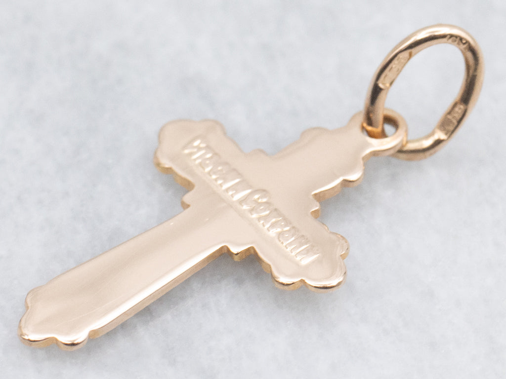 Vintage Rose Gold Cross Pendant