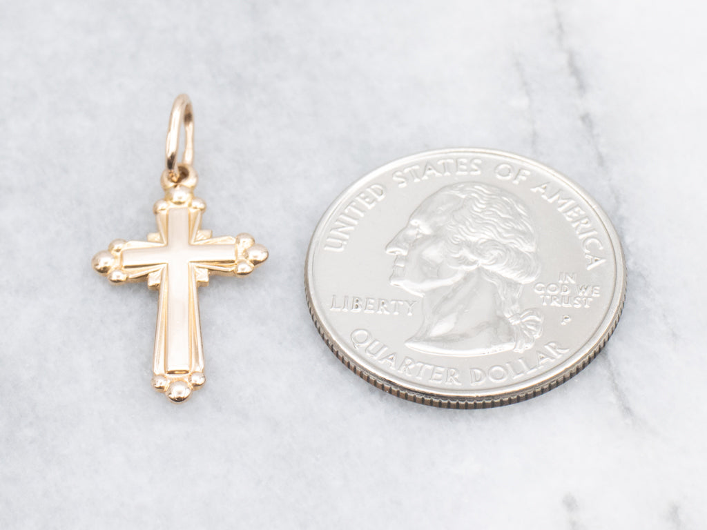 Vintage Rose Gold Cross Pendant