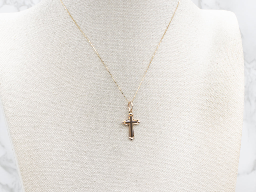 Vintage Rose Gold Cross Pendant