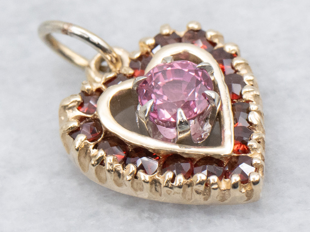 Sweetheart Pink Sapphire and Diamond Heart Pendant