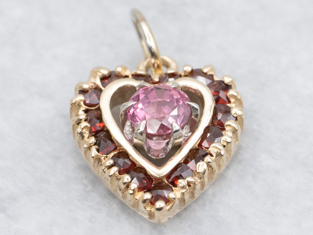 Sweetheart Pink Sapphire and Diamond Heart Pendant