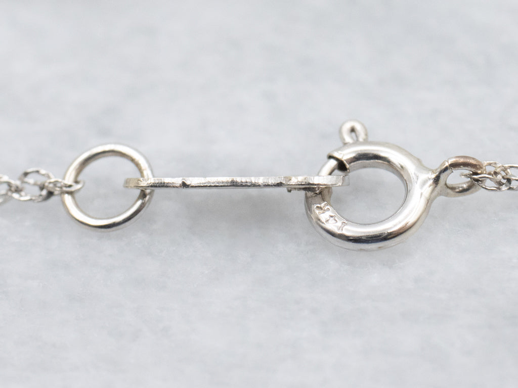 Long White Gold Rope Chain with Spring Ring Clasp
