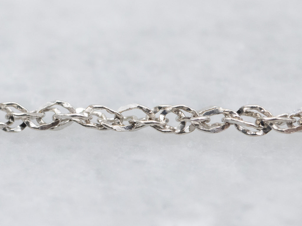 Long White Gold Rope Chain with Spring Ring Clasp