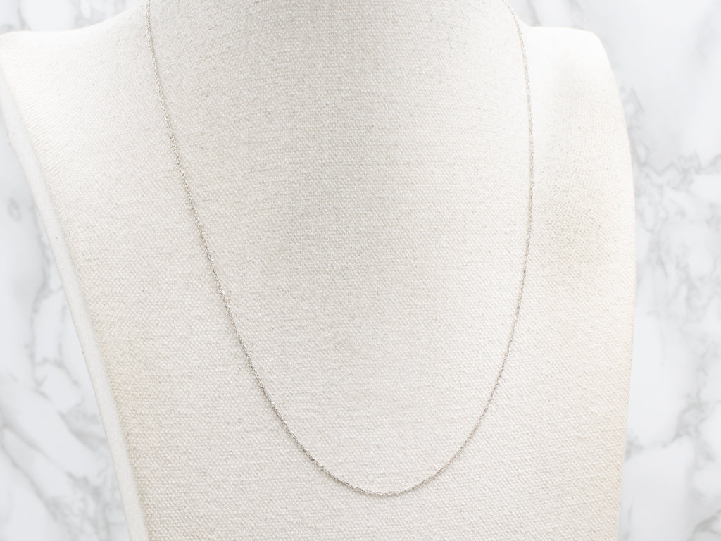 Long White Gold Rope Chain with Spring Ring Clasp
