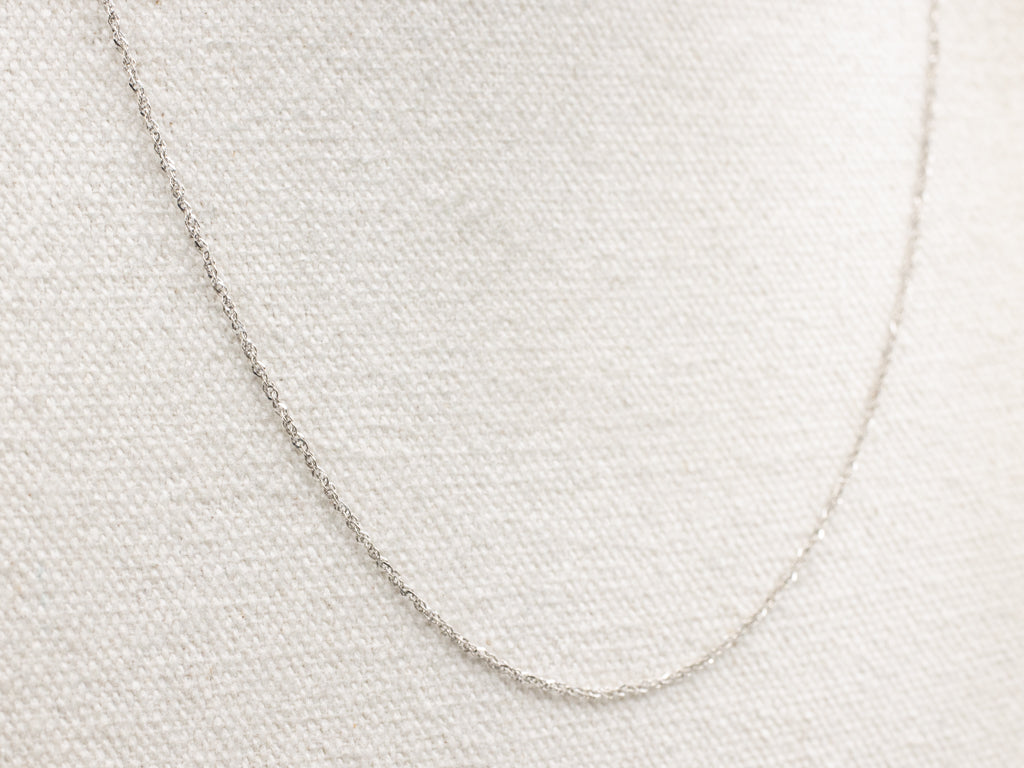 Long White Gold Rope Chain with Spring Ring Clasp