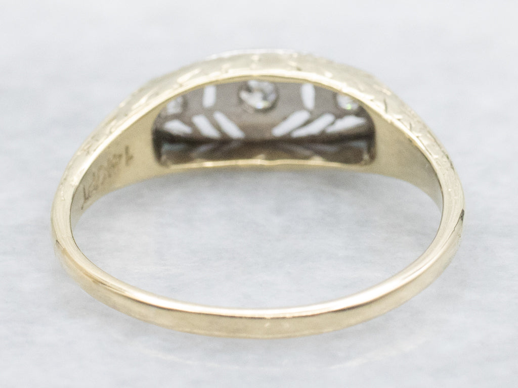 Art Nouveau Era Old Mine Cut Diamond Engagement Ring