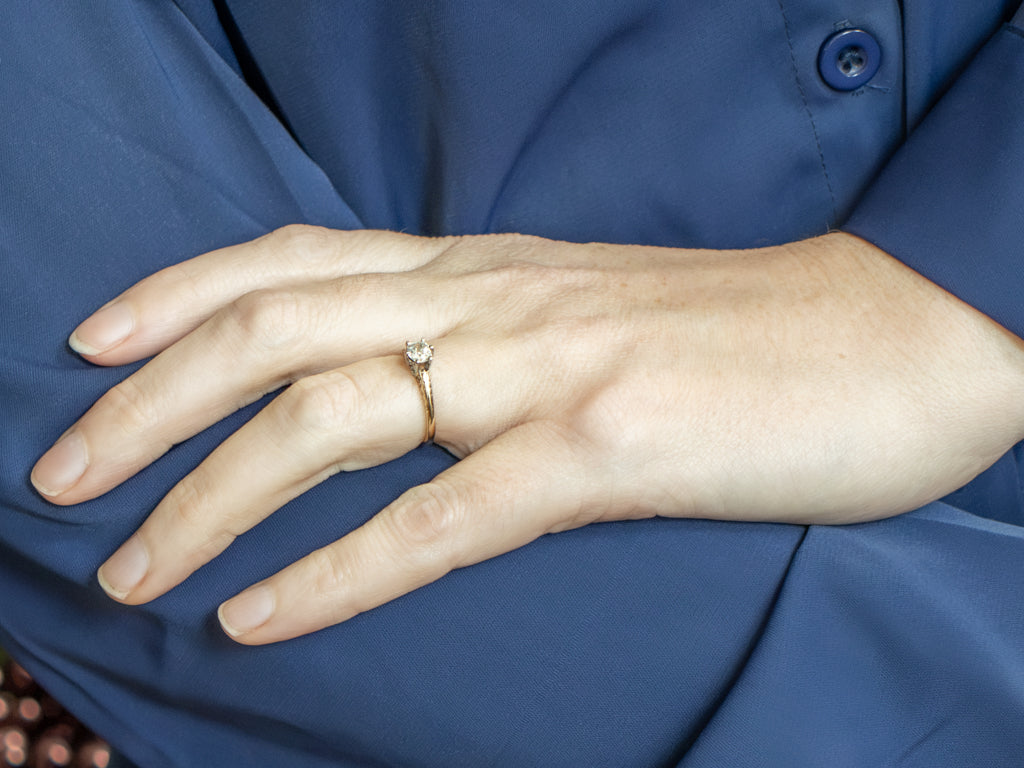 Antique Old Mine Cut Diamond Solitaire Engagement Ring