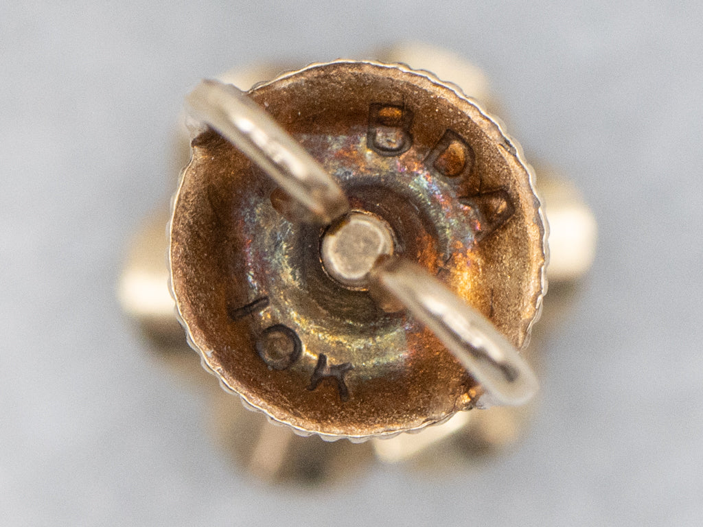 Antique Buttercup-Set Diamond Floral Stud Earrings