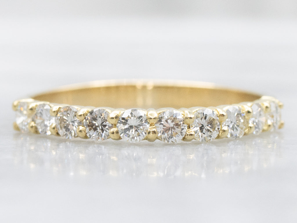18-Karat Gold Prong-Set Brilliant Diamond Band