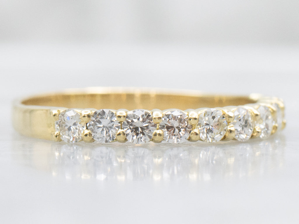 18-Karat Gold Prong-Set Brilliant Diamond Band