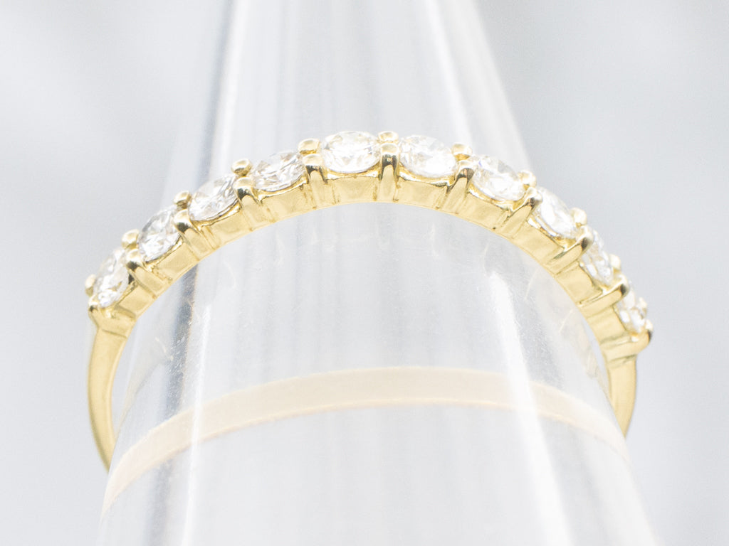 18-Karat Gold Prong-Set Brilliant Diamond Band
