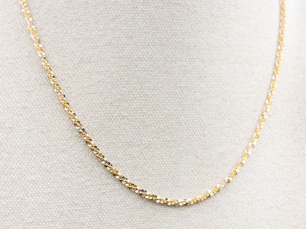 Italian Two-Tone Gold Krinkel-Link Chain with Lobster Clasp