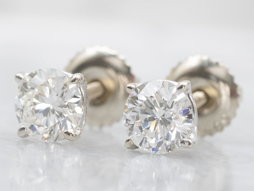 White Gold Brilliant Diamond Stud Earrings
