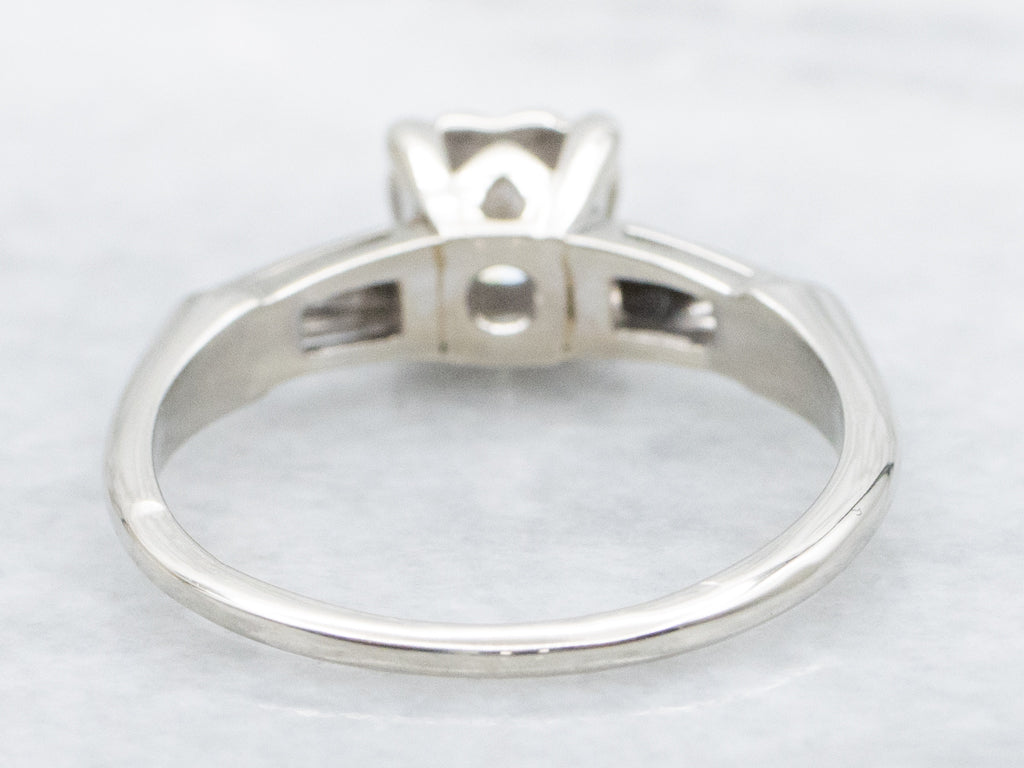 Vintage White Gold Diamond Solitaire Engagement Ring