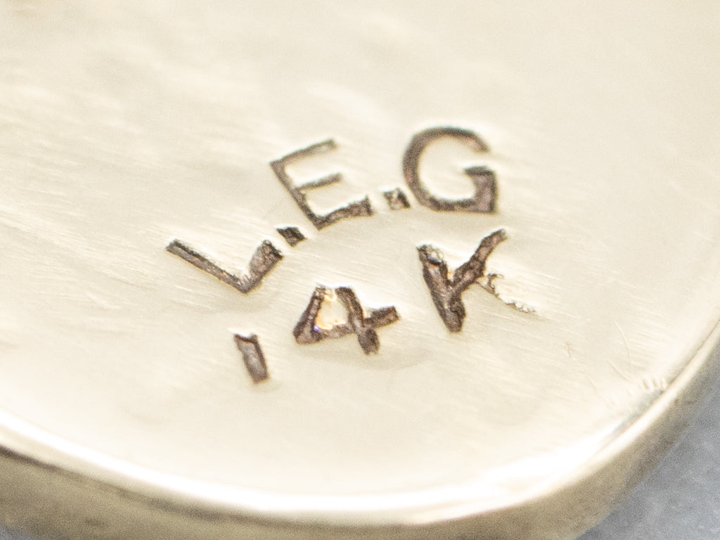 Engraved Gold and Diamond Cufflink Conversion Earrings