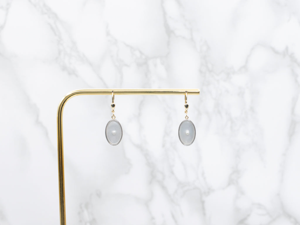 Mother-of-Pearl Cufflink Conversion Drop Earrings